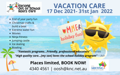 Dec 2021/Jan 2022 Vacation Care & School Holiday Program